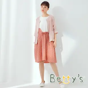 betty’s貝蒂思(11)點點拼接假兩件洋裝 (深桔色)