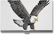 [RKJVB] Business Card Holder Sketch of Bald Eagle Diving Slim Business Card Case Professional Name Card Holders Purse Name Card Organizer Minimalist Pocket Card Cases for Men Women, Sketch of Bald Eagle