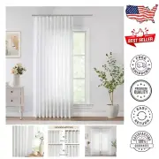 Eco-Friendly 90” White Pinch Pleat Drapes - Light Filtering Luxury Curtains
