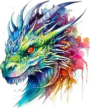 Fabric Panel 8"x8" Dragon 100% Cotton Quilting Panel Square AM1407