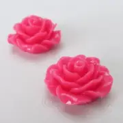 Fuchsia Resin Flowers 20mm Wholesale Flatback Cabochons A7793 - 10, 20 Or 50PCs