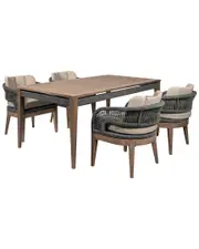 Armen Living Orbit Outdoor Patio 5pc Dining Set
