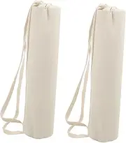 BESPORTBLE 2 Pcs Yoga Mat Storage Bag Pockets Drawstring Fitness Bag for Yoga Gym Travel Canvas Shoulder Strap Multipurpose