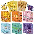 24pcs/Set Pokémon Make a Face Stickers Set Make Your Own Decals Kids DIY Decor'