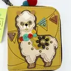 CHALA Mustard Yellow Llama Zippered Vegan Leather Wristlet Wallet - NEW!