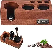 Walnut Espresso Tamping Station for 58mm Station Organizer Distributer and Portafilter Holder for Countertop, Adjustable Height 3-in-1 Coffee Tamper