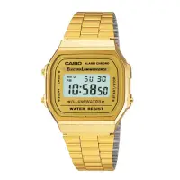 在飛比找momo購物網優惠-【CASIO 卡西歐】金色方形電子錶(A168WG-9A)