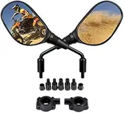 Motobiker ATV Mirrors Motorcycle Mirrors,360 Degrees Ball-Type Adjustment,7/8" Handlebar Mount,8MM 10MM Threaded Bolt Compatible with Motorcycle Scooter Moped Polaris Sportsman Dirt Bike