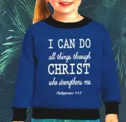 I can do all things through Christ girls sweatshirt & face mask christian