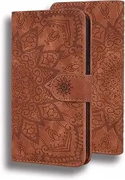 Wallet Case for iPhone 13 Mini,PU Leather Shockproof Protective Case,iPhone 13 Mini Flip Phone Shell, Magnetic Kickstand Cover Compatible with iPhone 13 Mini,Brown