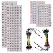 130 Pcs Solderless Breadboard Set, 4 Pcs (830 & 400 Tie Points) + 126 Jumper Wir