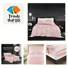 5Pcs Blush Pink Silk Sheets King Satin Sheets Set King Size Sheets Silky Comf...