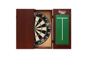 Tex Darts Titan Dart Board + Mahogany Cabinet + Darts