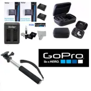 Battery for GoPro HERO4 Silver 2PCS + Dual Charger + SELFIE STICK + CASE + GIFT