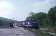 Conrail 8061 8060 train Bald Eagle bridge Tyrone Pennsylvania Train Old Photo