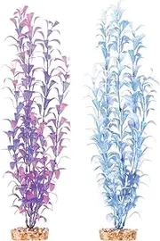 Kazoo Medium Leaf Metallic Plastic Plant, Purple/Pink/Blue/White Large