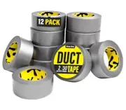 Duct Tape Heavy Duty Waterproof - Silver Tape 90 Feet x 12-Pack (Savings Pack)