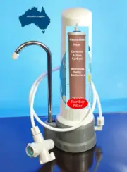 Bench Top Water Filter Water Purifier System - Cleanable Filter - DIY Fitting