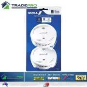 Smoke Alarm Fire Detector Twin Pack Quell® Photoelectric Intelligent 9V Kitchen