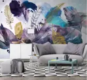3D Peacock Feather 45581NA Wallpaper Wall Murals Removable Wallpaper Fay