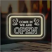 Sign Lamp Come In We Are Open Neon Sign For Bar Pub Restaurant Business Shop Hotel Wall Decor Dimmable USB Powered LED Light 29cmx19cm
