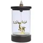 Clear Cover Incense Holder Backflow Ceramic Deer Ornament Teahouse