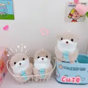 Cute Otters Holding Fish Plush Keychain Hanging Pendant For School Bag Backpa_$d