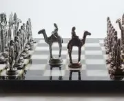 Elegant Cleopatra Chess Set – Pharaoh Design – 12” Wooden Storage Board