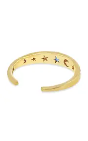 [Future Fortune] 18k Yellow Gold Mystic Cuff Bracelet with Blue Sapphire
