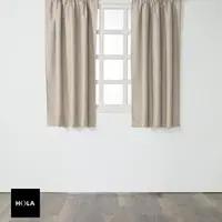 在飛比找momo購物網優惠-【HOLA】經典素色日本仿麻全遮光半腰窗簾165x270 米