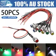 50PCS 12V LED Dash Pilot Panel Indicator Warning Light Lamp Car Boat Marine Van