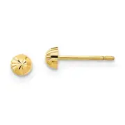 Madi K Kid's Earrings 14k Diamond Cut 3 mm Half-Ball Post Back Closure