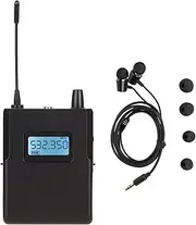 Earphone Bodypack Receiver, 863 to 865mhz Hifi Sound, Lightweight and Portable, Bodypack Receiver for Monitoring System Microphone
