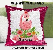 Flamingo Sequin Cushion Cover Sequin Throw Pillow - Personalised