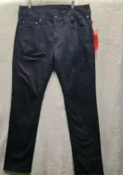 True Religion Geno No Flap SN Relaxed Slim Jeans 36 Black Grunge
