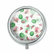 Watercolor Watermelons Pattern Pill Case Trinket Gift Box