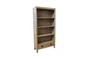 MF Solid Oak Timber 2 Drawer Bookshelf