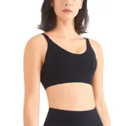Nevenka Adjustable Straps Sports Bra High Support Yoga Crop Tank Tops-Black
