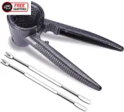 Hiware Pecan Nut Cracker and 2 Picks, Walnut Plier Opener Tool with Non-Slip Han