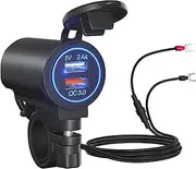 YDuupxe Dual USB Socket Cigarette Lighter Socket Adapter Quick 3.0 Impermeable with Blue Light for Car Boat ATV