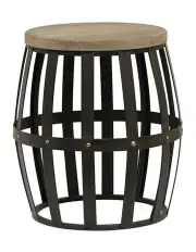 [Willow & Silk] Industro-Chic Barrel Stool in Rust