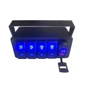 4 Gang Marine Boat Rocker Switch Box 12V SPST Aluminum Rocker Switch Panel PD Ty