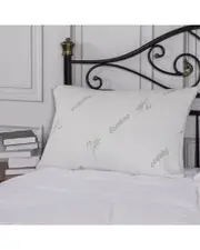 Bamboo Comfort Set of 2 Memory Foam Pillows with Removable Cover