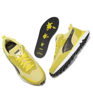 Puma 休閒鞋 Rider FV Pikachu 男鞋 女鞋 黃 黑 麂皮 寶可夢 皮卡丘 38768801