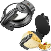10-Inch Electric Roti Maker – 1500W Non-Stick Chapati & Tortilla Machine with Adjustable Temperature & Handle, Multi-Function Crepe Press for Pancakes & Pizza