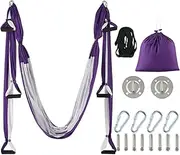Ssumght Aerial Yoga Swing Set, aerial silks with Ceiling Mount Kit and Extension Straps, Antigravity Yoga Hammock Home Gym Include 2 Extensions Straps and Ceiling Mounting Kit
