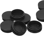 8 Pcs Round Plastic End Caps, Round Plastic Hole Plugs Black Roundplug Pipe Caps End Caps for Inserts Chair Leg Glide Furniture Protectors for Table Chair Legs, Metal Tubing (45mm)