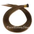 100 I Stick Tip Micro Bead Straight Remy Human Hair Extensions Chestnut Brown #6