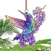 Sun Catcher for Hummingbird Decorative Pendant, Rainbow Light Play Art Panel for Garden, Kitchen, Living Room, Balcony, Railing