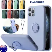 Liquid Silicone Magnetic Ring Stand Case Cover For iPhone 14 13 12 11 Pro Max